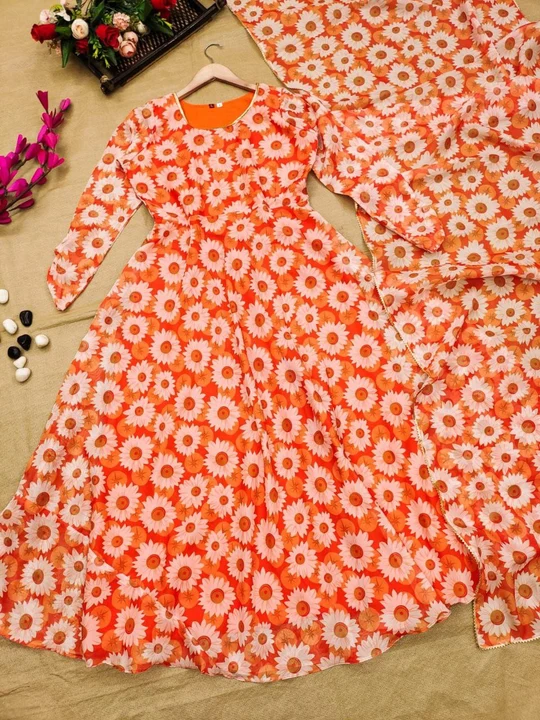 Sukhkarta Clothing Pink/ Orange Sunflower Suit uploaded by Sukhkrta clothing  on 7/29/2023