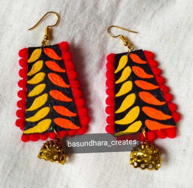 Post image Hey! Checkout my new product called
Handpainted Fabric Earring .