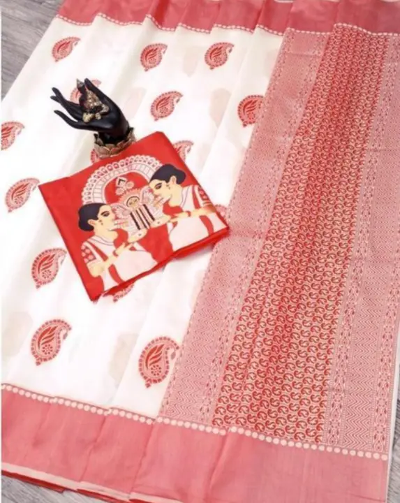 Saree with blouse piece  uploaded by Puja's collection on 7/30/2023