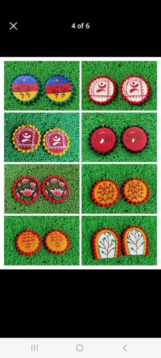 Handpainted Fabric Earring  uploaded by Basundhara_Creates on 7/30/2023