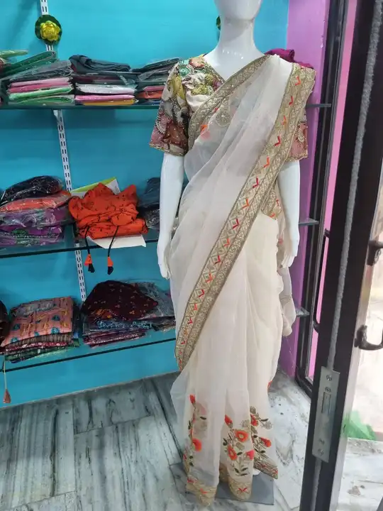 These are pattu sarees with maggam work blouses uploaded by Skanda collection on 7/30/2023