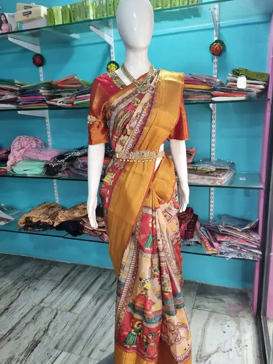 These are pattu sarees with maggam work blouses uploaded by Skanda collection on 7/30/2023