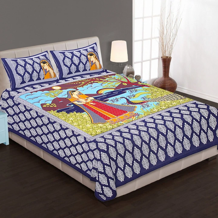 Jaipuri Cotton Double Printed Bedsheet uploaded by S k traders on 7/30/2023