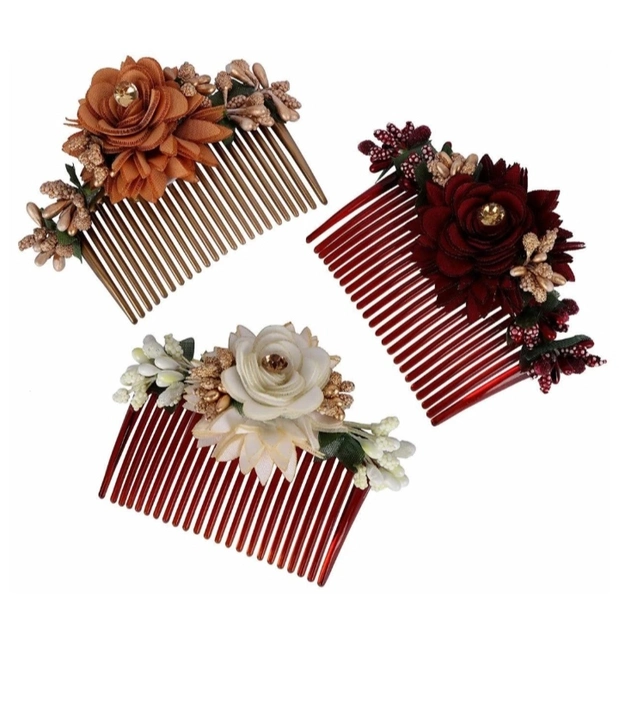 Flower hair juda clips .( pack of 3) at 100/- uploaded by business on 7/30/2023
