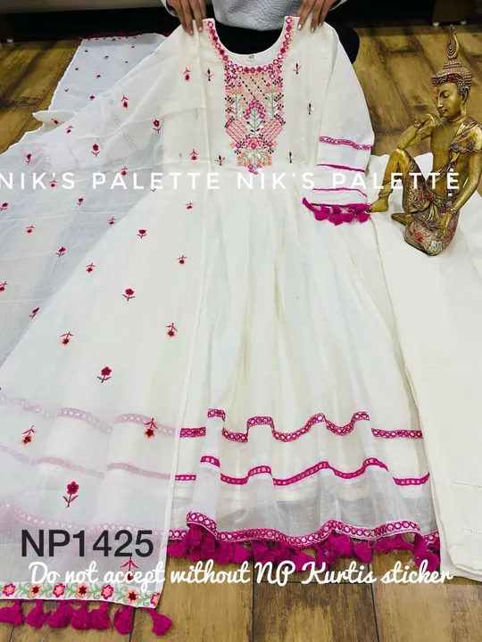 Gown dupatta plazo  uploaded by Villa outfit on 7/30/2023