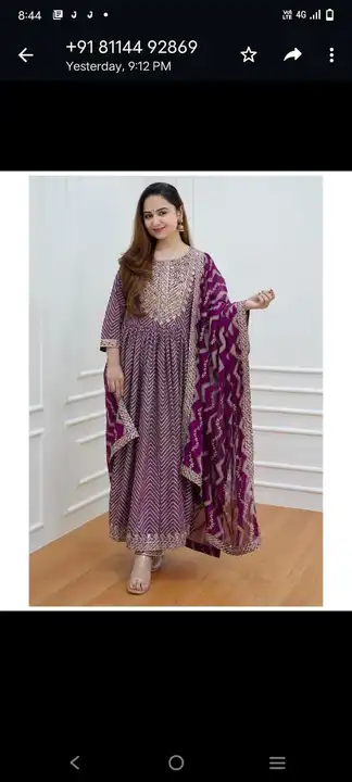 Embroidered kurti with pent and dupatta  uploaded by PANIHARI COLLECTION CENTRE on 7/30/2023