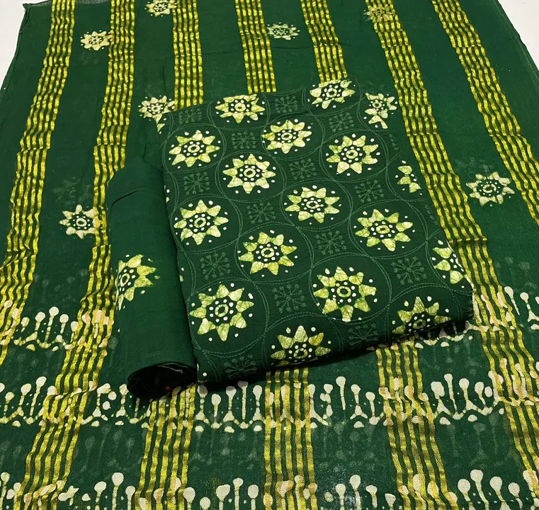 wax batik with embrodired dress material uploaded by business on 7/30/2023