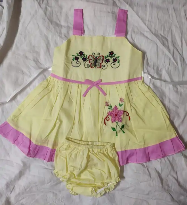 Pure cotton with pant baby frocks 16*18 uploaded by business on 7/30/2023