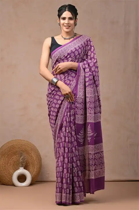 Pure Cotton Hand Block Printed Saree With Unstitched Blouse Piece uploaded by business on 7/30/2023