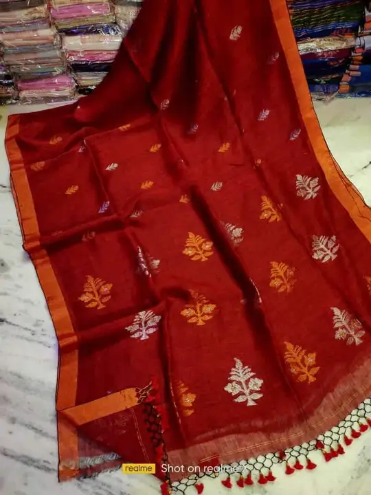 Linen jamdani sarees  uploaded by B.M Handloom saree & Garments on 7/30/2023