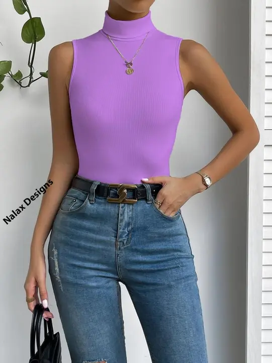 High neck double fold sleeveless top  uploaded by business on 7/30/2023