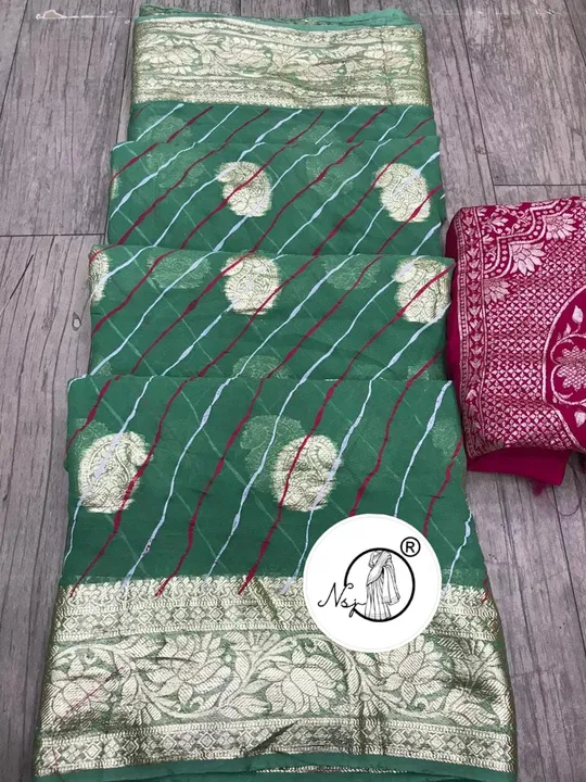 Par saree ka parice h 1100+$ TEEJ special part 2 saree

*beautiful color combination Saree f uploaded by Gotapatti manufacturer on 7/31/2023