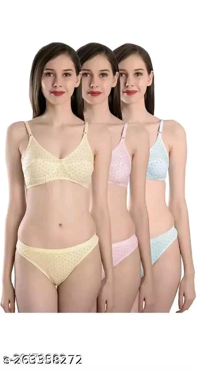 Women's Printed Bra panty, Bra and panty, cotton panty bra, lingerie set, fancy bra panty, bra panti uploaded by Trinity House on 7/31/2023