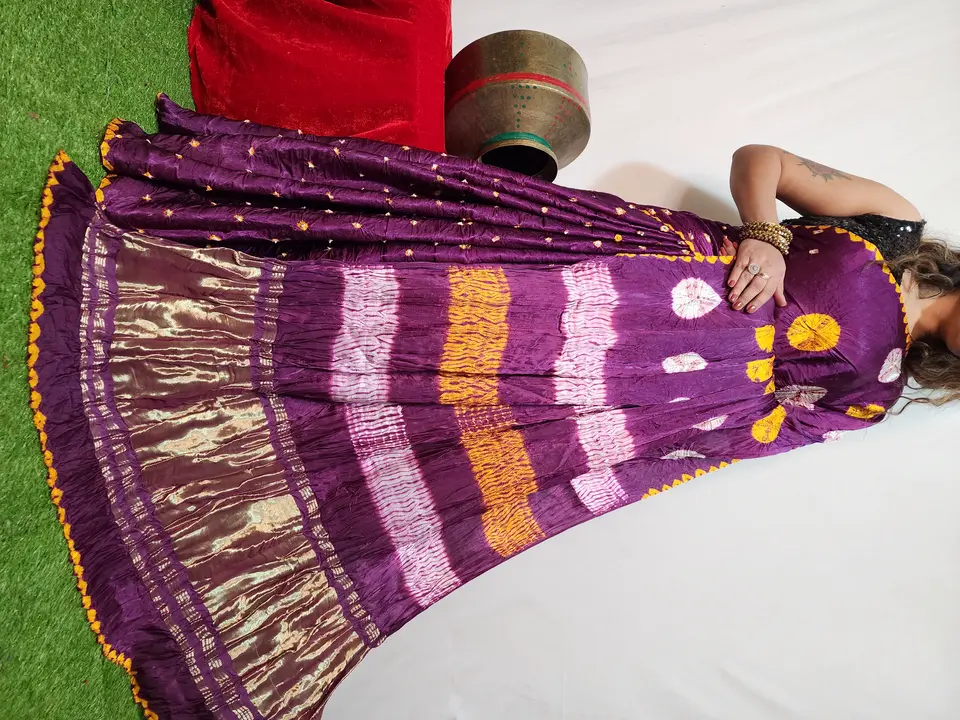 Modal silk sibory with bandhani saree  uploaded by Block print saree on 7/31/2023