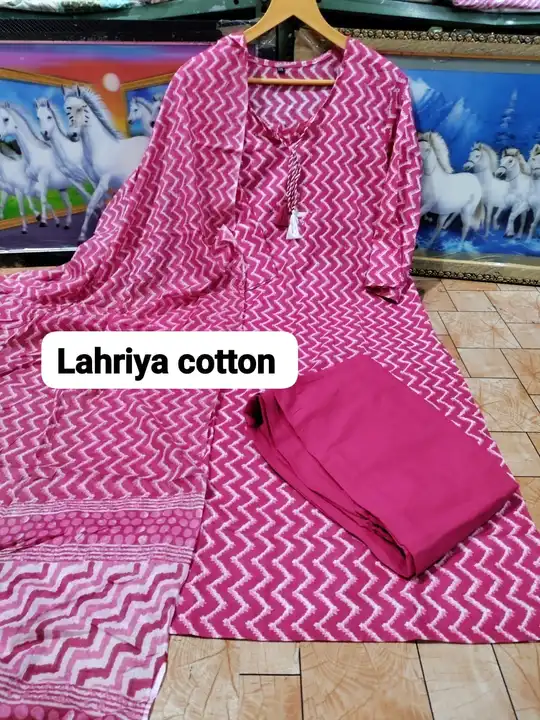 Lehriya Kurti 3 piece suit uploaded by Deepika Designer Saree on 7/31/2023