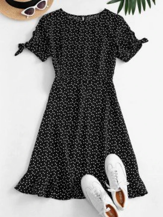Black polka tie dress  uploaded by business on 7/31/2023