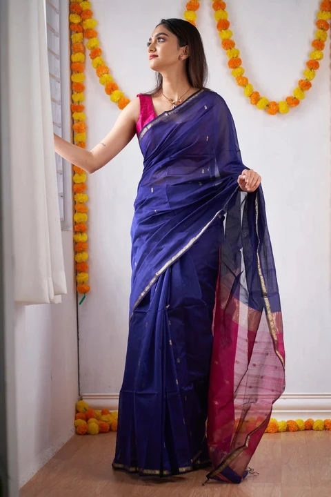 Rich pallu with allovar butii desing saree  uploaded by Dhananjay Creations Pvt Ltd. on 7/31/2023