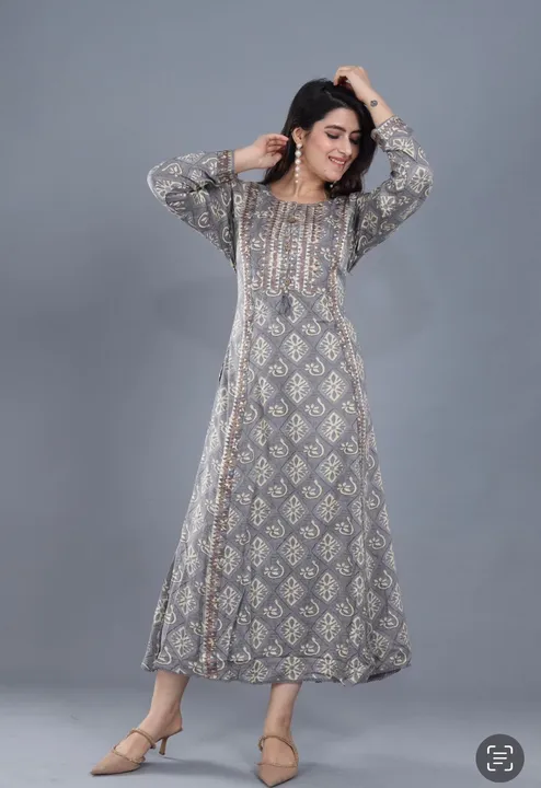Rayon embroided long gown  uploaded by Abakshi outfits on 7/31/2023