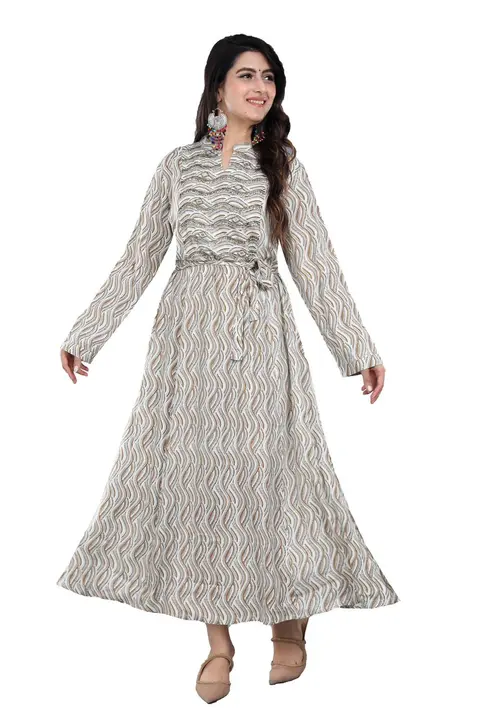 Rayon beautiful gown with hand work on yoke  uploaded by Abakshi outfits on 7/31/2023
