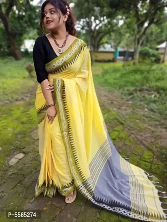 Stylish Cotton Handloom Saree with Blouse Piece

 Color:  Multicoloured

 Fabric:  Cotton

 Type:  S uploaded by business on 7/31/2023