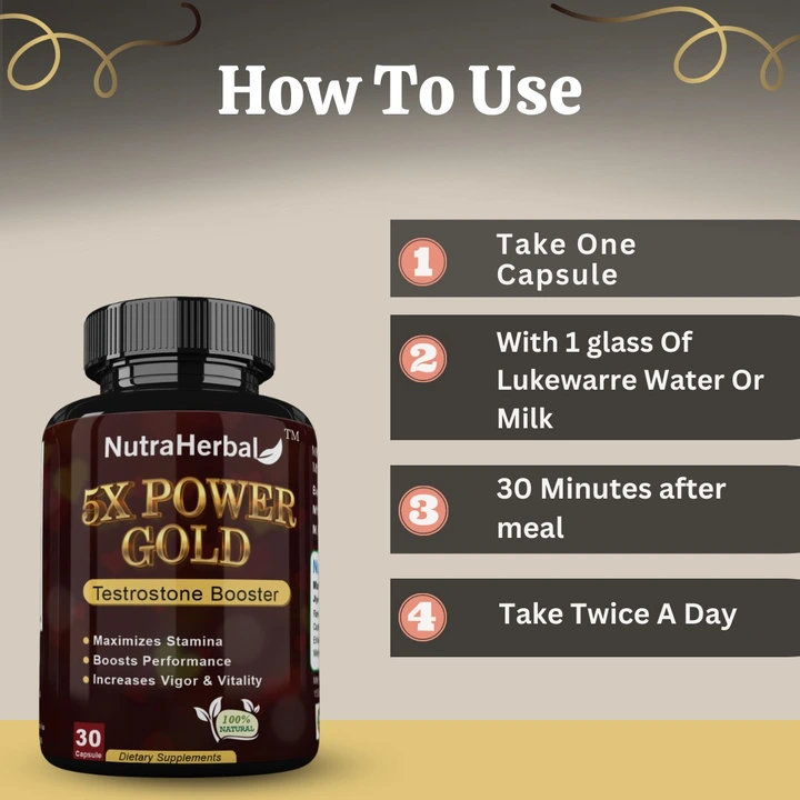 Nutraherbal 5x power gold 60 capsules  uploaded by Jiya marketing and traders on 7/31/2023