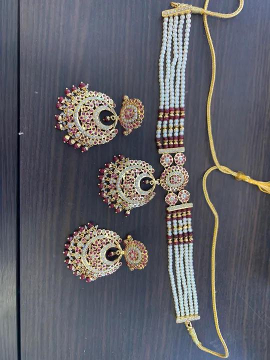 Hyderabadi jewelry pearls sets  uploaded by Beauty ,clothes ,jewelry on 7/31/2023
