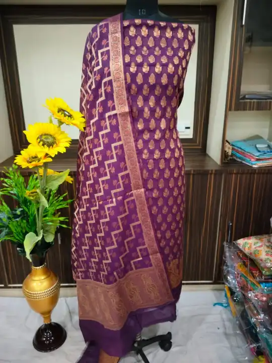 Banarasi Premium Cotton Dyeable Suits  uploaded by REGALIA WEAVERS ENTERPRISES on 7/31/2023