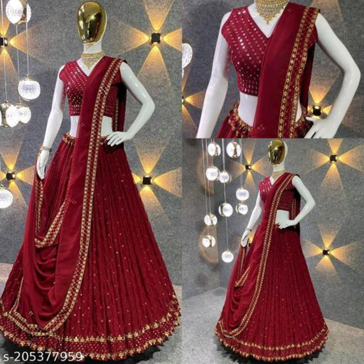 Catalog Name:*Fancy Designer Flared Embroidered Bollywood Party  Lehenga*
Topwear Fabric: Georgette
 uploaded by Silaao Fashion on 7/31/2023