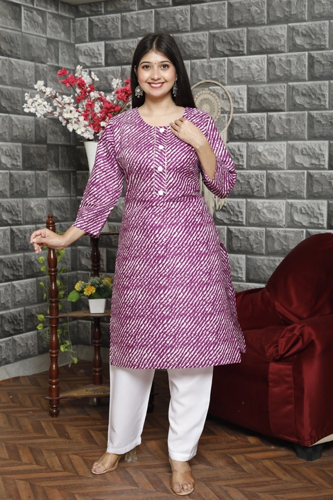 Pure cotton fabric Lehriya kurti  uploaded by Urmi Creation on 7/31/2023