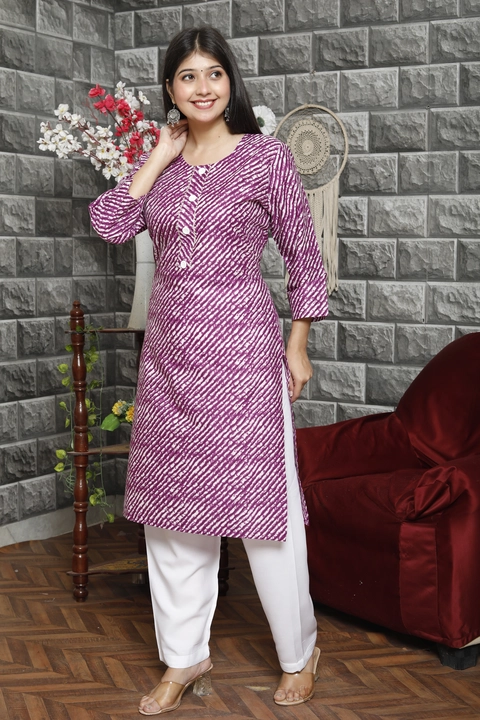 Pure cotton fabric Lehriya kurti  uploaded by Urmi Creation on 7/31/2023