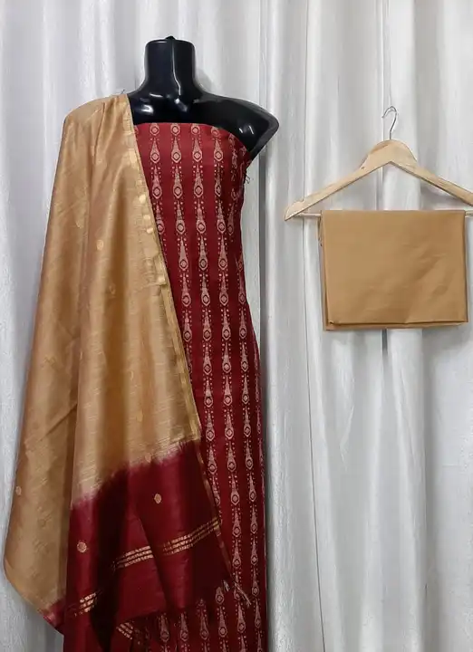 Katan staple silk dress material  uploaded by Weavers gallery on 7/31/2023