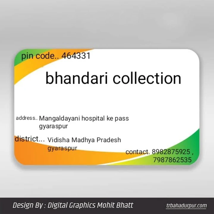 Post image Bhandari collection gyaraspur has updated their profile picture.