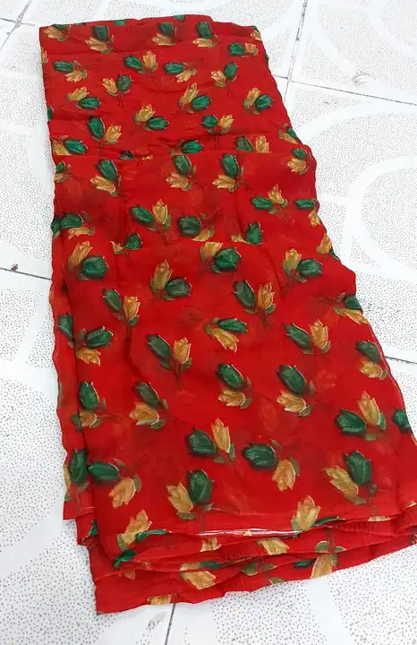 Daily wear royal chigon saree krs  uploaded by pink Rose fashion Store  on 8/1/2023