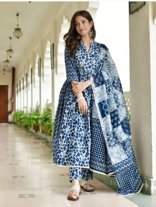 *New lounch*

Beautiful 🥰 outfit in three piece suit in very Beautiful print Fabric is premium Qual uploaded by Mahipal Singh on 8/1/2023