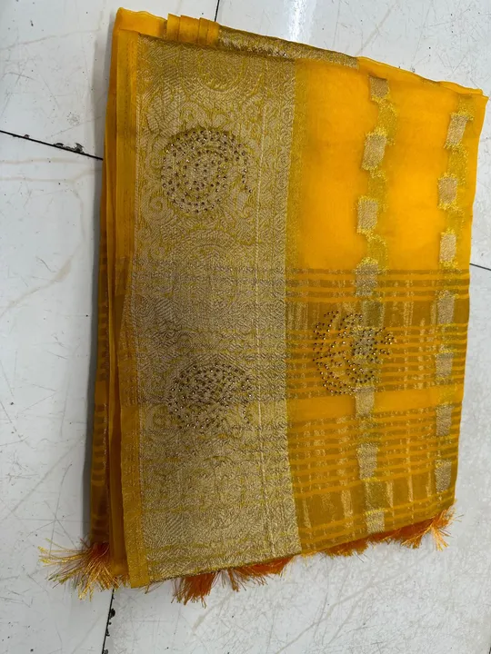 Orgenza siroski work saree uploaded by business on 8/1/2023