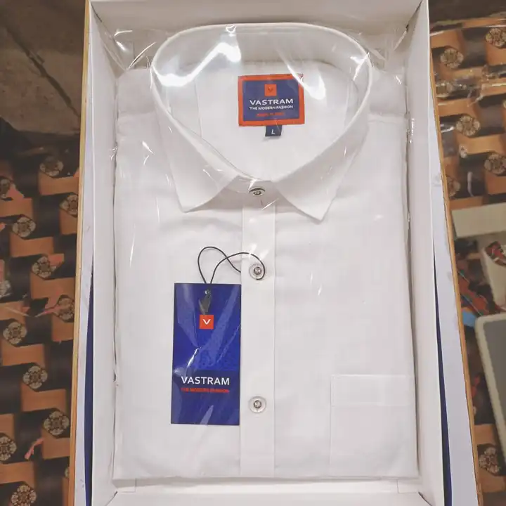 Cotton white formal shirt uploaded by Vastram on 8/1/2023