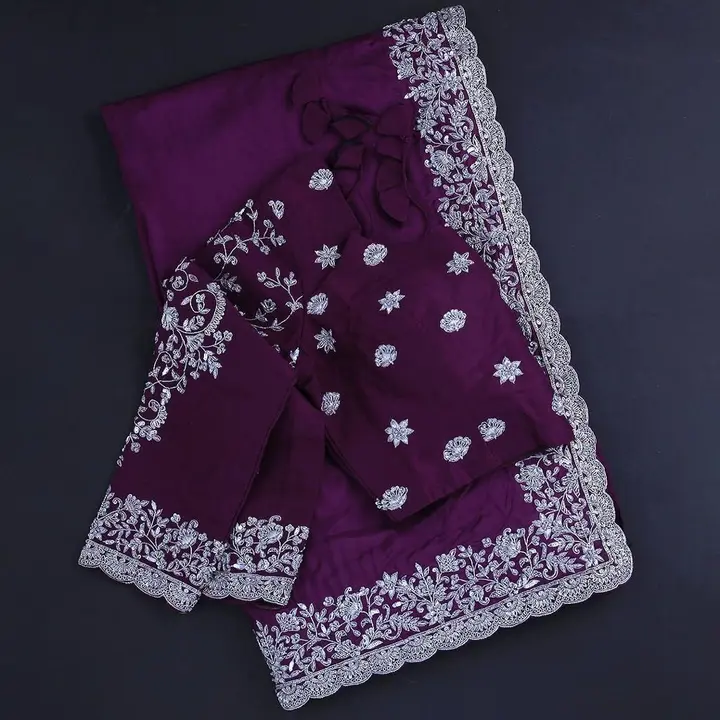 embroidery saree uploaded by Adiyogi enterprise on 8/1/2023