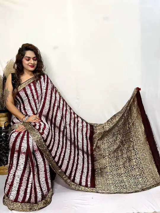 Pure modal silk hand made shibori saree uploaded by Arihant Bandhani's on 8/1/2023