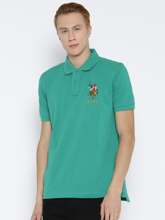 polo collar green half-sleeve t-shirt for men!  uploaded by Hotbutton.in  on 8/1/2023