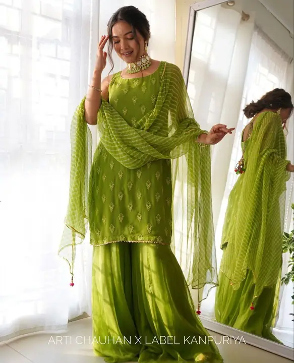 Sukhkarta Clothing Georgette Sharara  uploaded by Sukhkrta clothing  on 8/1/2023