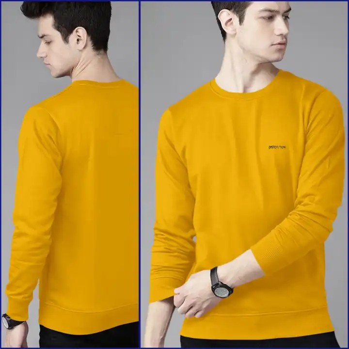 Yellow Full Sleeve Cotton Loopknit Sweatshirt  uploaded by business on 8/1/2023