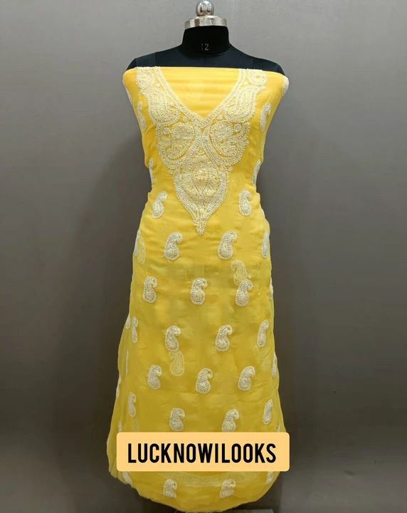 Chikan dress material  uploaded by Lucknowi Looks on 8/1/2023