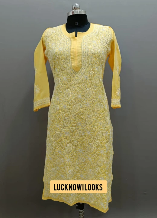 Chikan kurti uploaded by Lucknowi Looks on 8/1/2023
