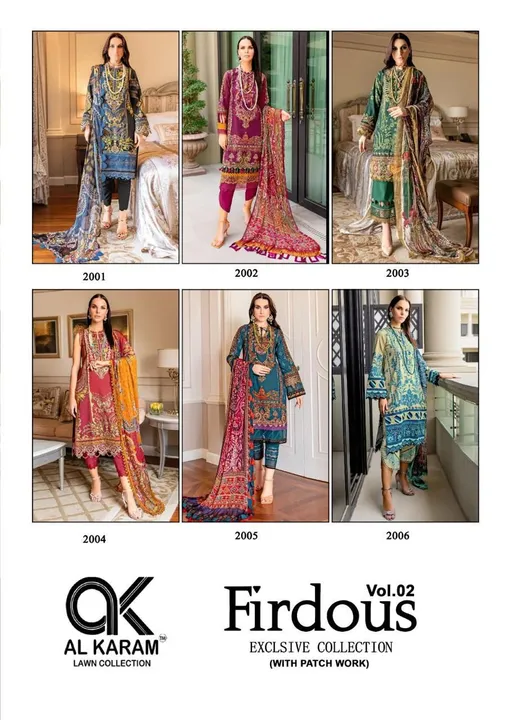 *AL KARAM LAWN COLLECTION*

*PRESENTS*

**FIRDOUS EXCLUSIVE COLLECTION  VOL 02*

*WITH 2 WORK PATCHE uploaded by Fashion Textile  on 8/1/2023