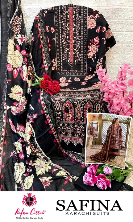 *👗NAFISHA COTTON 👗*

*Launches its New Catalog: SAFINA KARACHI SUITS *

*Fabric Details:*

*👗TOP: uploaded by Fashion Textile  on 8/1/2023