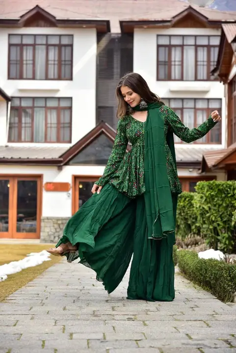 Sukhkarta Clothing Georgette Rayon Sharara  uploaded by Sukhkrta clothing  on 8/1/2023