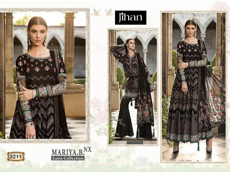 *BRAND NAME* :- JIHAN

*CATALOUGE NAME* :- ROSEMEEN MARIA B LAWN

*D.NO* :- 3211

*Top* :- PURE CAMB uploaded by business on 8/1/2023