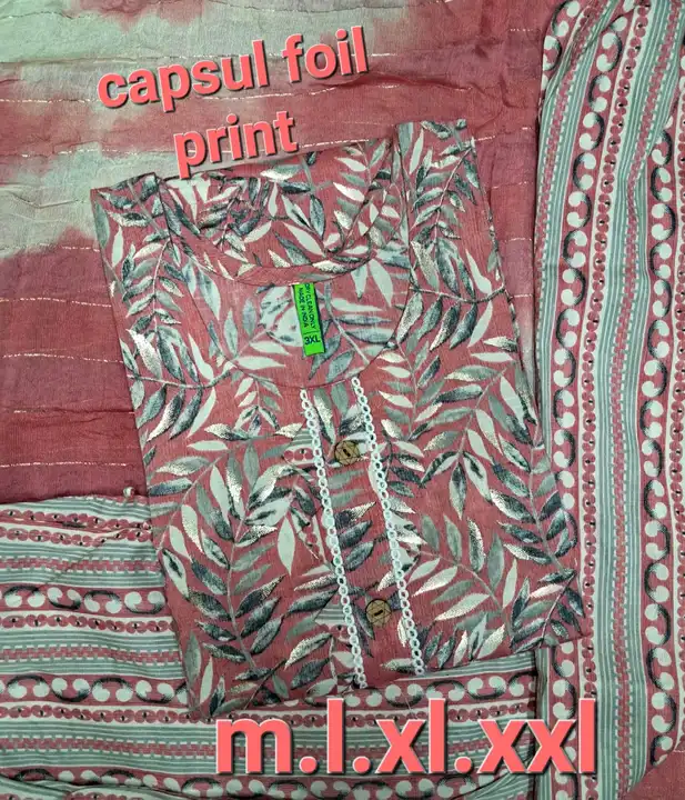 HEAVY REYON CAPSULE DUPATTA SET uploaded by Swastik creation on 8/1/2023