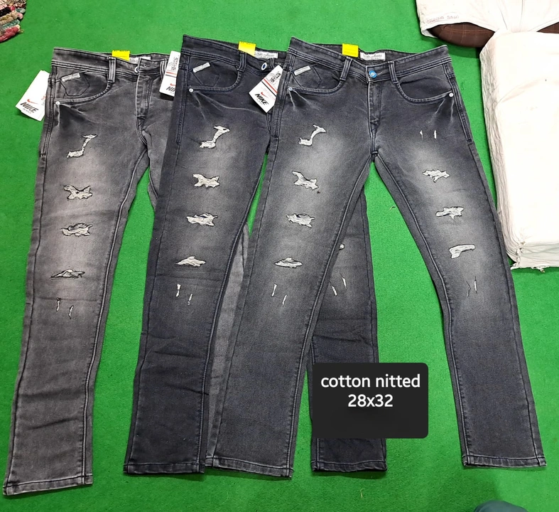 Jeans cotton nitted damage uploaded by Shabnam garments on 8/1/2023