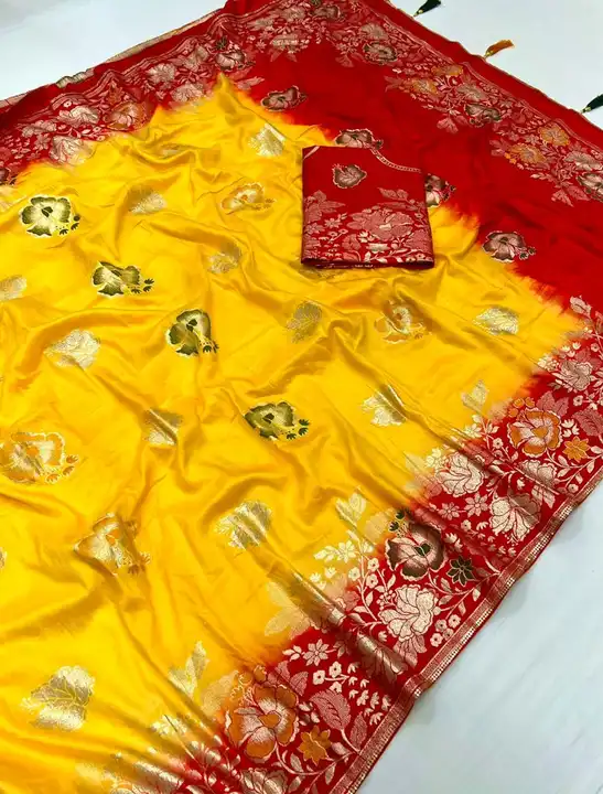 Soft pure Maslin Viscos weaving saree with allover zari weaving with multi color floral weave motifs uploaded by Miss Lifestyle on 8/1/2023